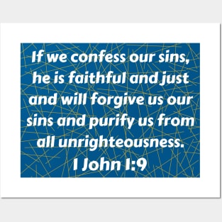 Bible Verse 1 John 1:9 Posters and Art